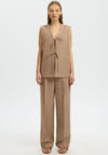 Selected Femme Terry Tie Detail Waistcoat, Beige