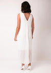 Serafina Collection One Size Plisse Pleated V Neck Dress, White