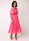 Serafina Collection One Size Pleated A-Line Midi Dress, Pink