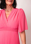 Serafina Collection One Size Pleated A-Line Midi Dress, Pink