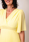 Serafina Collection One Size Pleated A-Line Midi Dress, Yellow