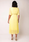 Serafina Collection One Size Pleated A-Line Midi Dress, Yellow