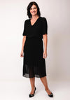 Serafina Collection One Size Plisse A-Line Midi Dress, Black
