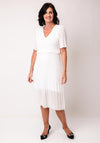 Serafina Collection One Size Plisse A-Line Midi Dress, White