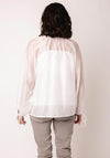 Serafina Collection One Size Sheer Frill Blouse, White