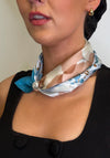 Serafina Collection Pearl Detail Botanical Print Scarf, Blue Multi