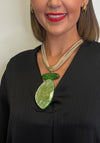 Serafina Collection Resin Oval  Pendant Necklace, Green