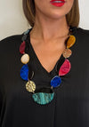 Serafina Collection Assorted Marbled Resin Disc Necklace, Multi-Coloured