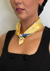 Serafina Collection Pearl Detail Polka Dot Scarf, Yellow Multi