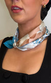 Serafina Collection Pearl Detail Floral Print Scarf, White Multi