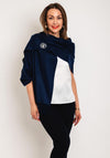 Serafina Collection Pashmina & Brooch Gift Set, Navy