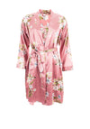 Serafina Collection Floral Satin Robe and Nightdress Set, Pink