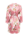 Serafina Collection Floral Satin Robe and Nightdress Set, Pink