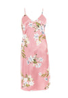 Serafina Collection Floral Satin Robe and Nightdress Set, Pink