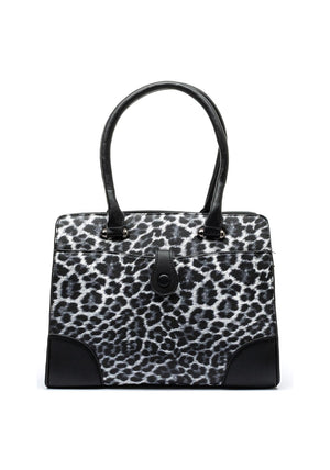 Zen Collection Leopard Print Grab Bag, Grey and Black