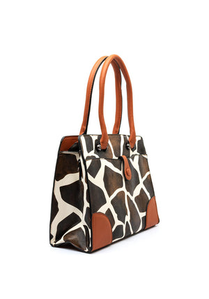 Zen Collection Animal Print Grab Bag, Brown Multi