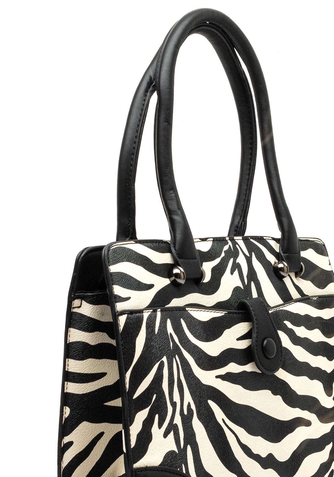 Zen Collection Zebra Print Grab Bag, Black and White
