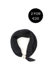 Serafina Satin Pearl Magnetic Neck Scarf, Black