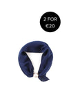 Serafina Satin Pearl Magnetic Neck Scarf, Navy Blue