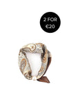 Serafina Collection Paisley Print Pearl Magnetic Neck Scarf, Brown