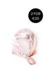Serafina Floral Print Pearl Magnetic Neck Scarf, Pink & Cream
