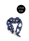 Serafina Polka Dot Pearl Magnetic Neck Scarf, Navy
