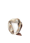 Serafina Collection Paisley Print Pearl Magnetic Neck Scarf, Brown