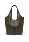 Zen Collection Faux Leather Tassel Tote Bag, Dark Green