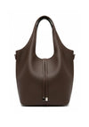 Zen Collection Faux Leather Tassel Tote Bag, Brown