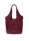 Zen Collection Faux Leather Tassel Tote Bag, Wine