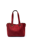 Zen Collection Faux Suede Small Grab Bag, Red