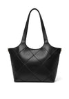 Zen Collection Large Woven Print Shoulder Bag, Black