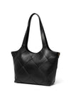 Zen Collection Large Woven Print Shoulder Bag, Black