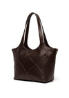Zen Collection Large Woven Print Shoulder Bag, Brown