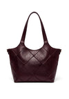 Zen Collection Large Woven Print Shoulder Bag, Wine