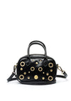Zen Collection Faux Leather Stud Mini Crossbody Bag, Black