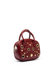 Zen Collection Faux Leather Stud Mini Crossbody Bag, Wine