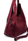 Zen Collection Faux Suede Medium Tote Bag, Wine