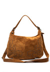 Zen Collection Faux Suede Stud Crossbody Bag, Tan