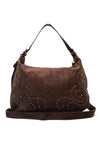 Zen Collection Faux Suede Stud Crossbody Bag, Brown