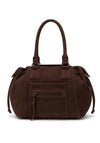 Zen Collection Faux Suede Drawstring Grab Bag, Brown