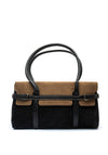 Zen Collection Faux Leather Colour Block Shoulder Bag, Black