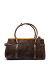 Zen Collection Faux Leather Colour Block Shoulder Bag, Brown & Mustard