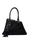 Zen Collection Faux Suede Asymmetrical Grab Bag, Black