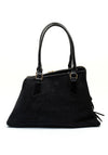 Zen Collection Faux Suede Asymmetrical Grab Bag, Black