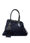 Zen Collection Faux Suede Asymmetrical Grab Bag, Navy