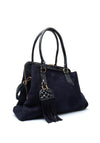 Zen Collection Faux Suede Asymmetrical Grab Bag, Navy