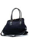 Zen Collection Faux Suede Asymmetrical Grab Bag, Navy