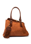 Zen Collection Faux Suede Asymmetrical Grab Bag, Tan