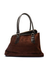 Zen Collection Faux Suede Asymmetrical Grab Bag, Brown